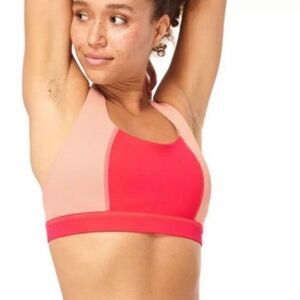- Sweaty Betty Circuit Sports Bra Pink Racerback Medium